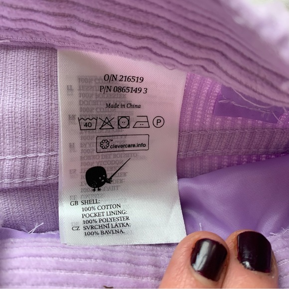 💜SOLD💜Monki Yoko Retro Corduroy Trousers High Waist Wide Leg Dusty Lilac - Picture 9 of 11